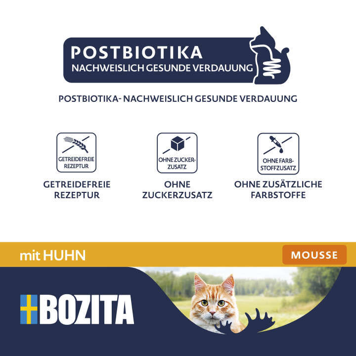 BOZITA Katzen-Nassfutter Mousse mit Huhn